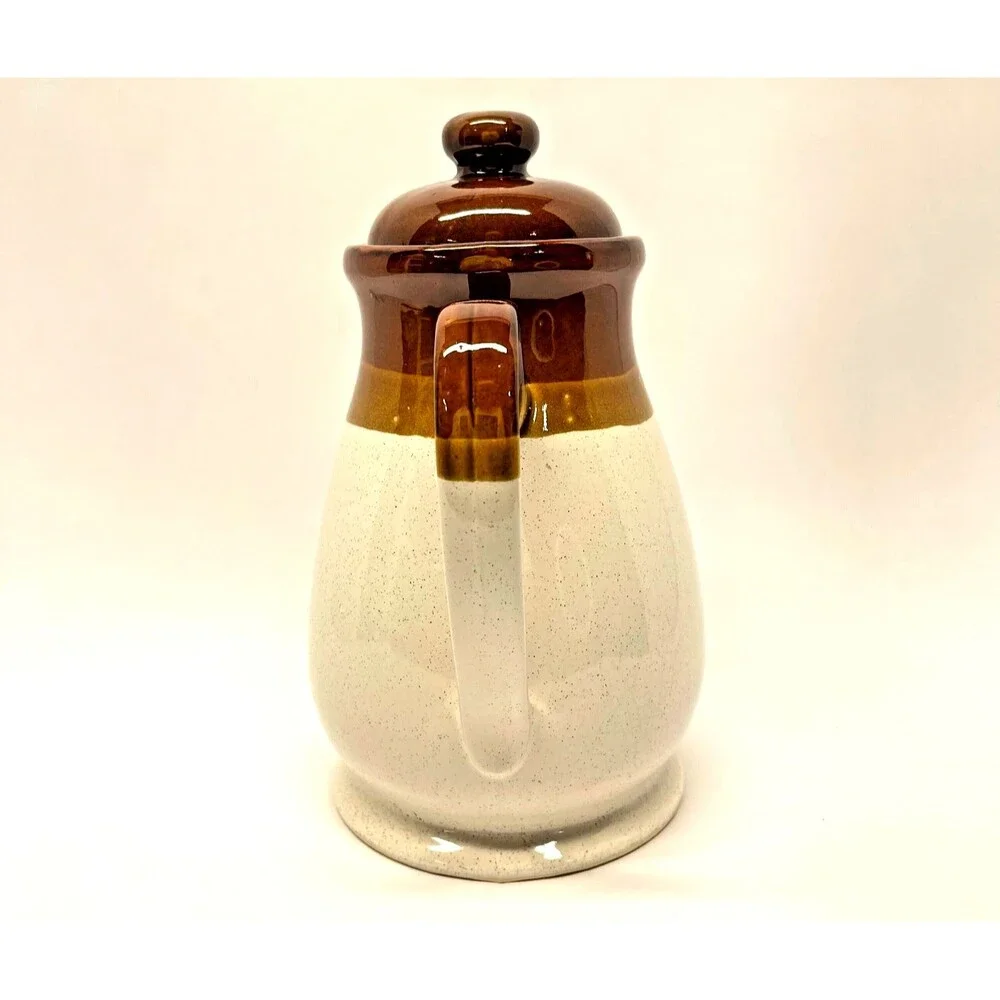 MCM Vintage Gailstyn-Sutton Brittany Ceramic Coffee/Tea Pot Brown Drip Glaze 70s